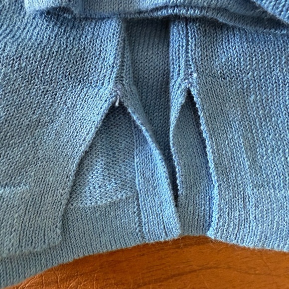 NWOT J.Jill Blue Crew Neck Linen-Cotton Blend Sweater SZ M - Picture 5 of 13